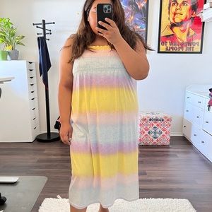 Handmade Pastel Color-block Maxi Mocked Dress Size L/XL